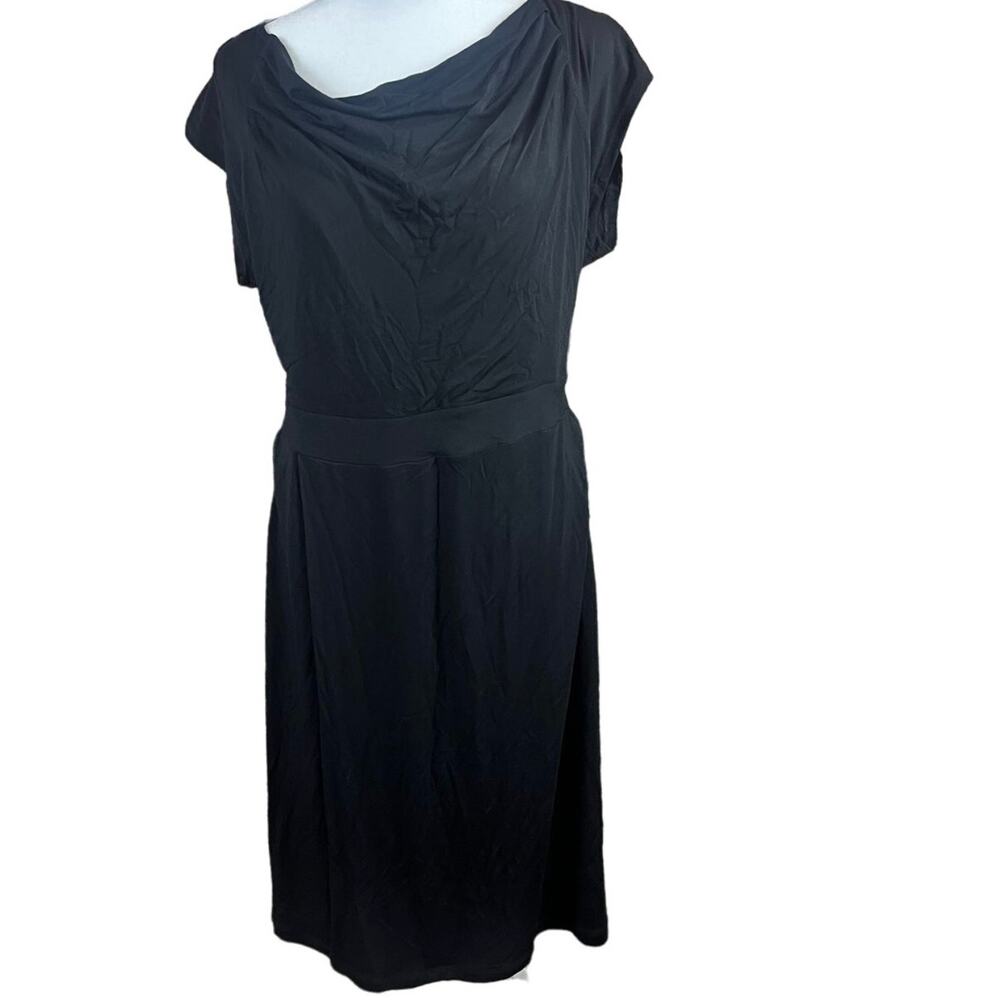 CAbi Womens Dress SZ M Black Cowl Neck Cap Sleeve Drapy Style 121